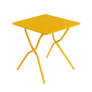Gelber Lafuma Balkontisch Balcony, klappbar, 72x64x70 cm. Gartentisch für kleine Balkone.