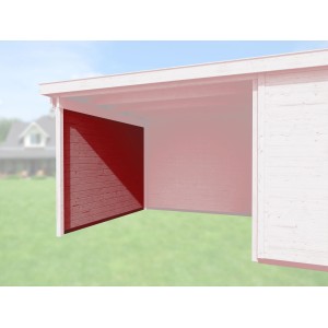 Weka Seitenwand, schwedenrot, für Gartenhaus Typ 126/172, 295 cm tief.