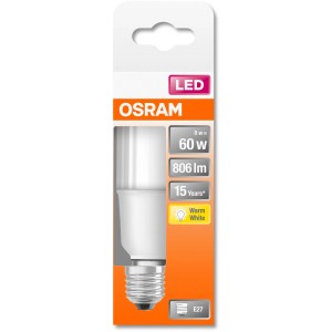 Osram E27 LED-Lampe, 8W, warmweiß, 806 Lumen. Kompaktes Leuchtmittel für Wohnräume.