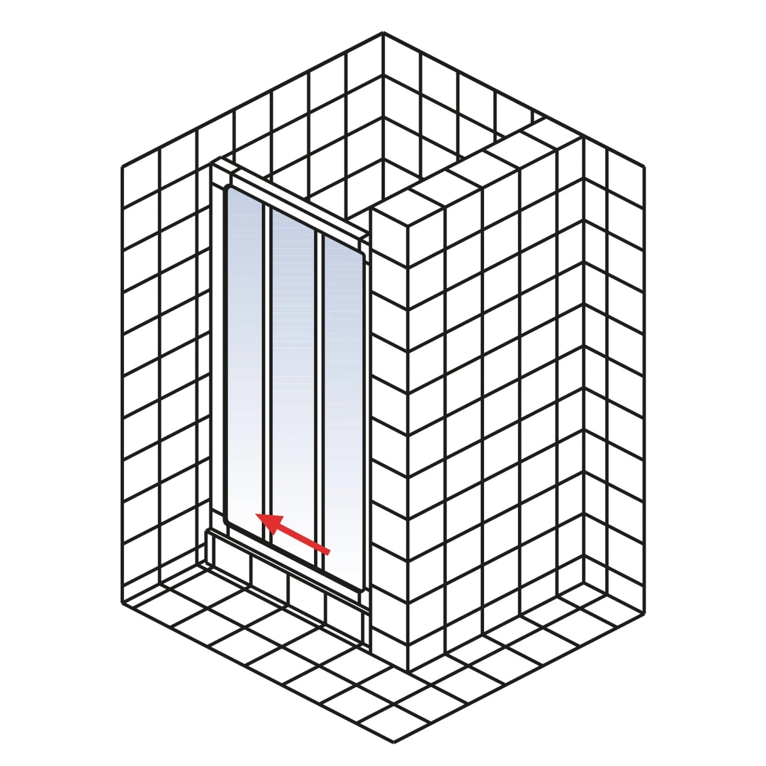Schulte Duschkabine Kristall/Trend Schiebetür, Alunatur, Nische 90cm, mit Schiebetürfunktion.