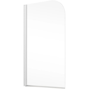 Schulte Badewannenaufsatz aus Echtglas, 140x80 cm, weißes Profil. Badewannenabtrennung für entspanntes Duschen.