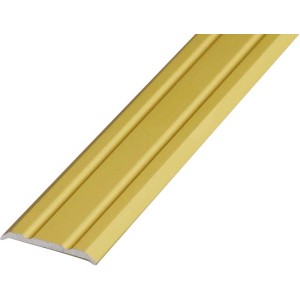 Arcansas Übergangsprofil aus Aluminium, 2 mm x 38 mm x 900 mm, in Gold.