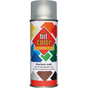 Hitcolor Sprühlack Transparent matt, 400ml Dose für Buntlack-Sprays.