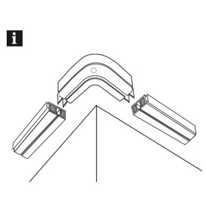 Gardinia Rundbogen GE1, 90° Winkel, weiß, zur Verlängerung von 1-läufigen Gardinenschienen.