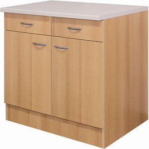 Flex-Well Classic Unterschrank Nano 100 cm Buche Nachbildung