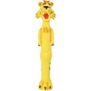 Gelbes Trixie Longies Latex Kauspielzeug in Tigerform, 30-32 cm lang.