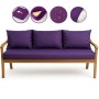 Violettes Setgarden Bankkissen-Set für 3-Sitzer Gartenbank, bestehend aus Sitz- und Rückenkissen.