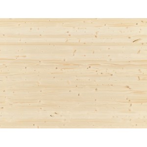 Massivholzplatte Fichte, 250x122x1,8cm, für Möbel- und Innenausbau. Helle Holzmaserung sichtbar.