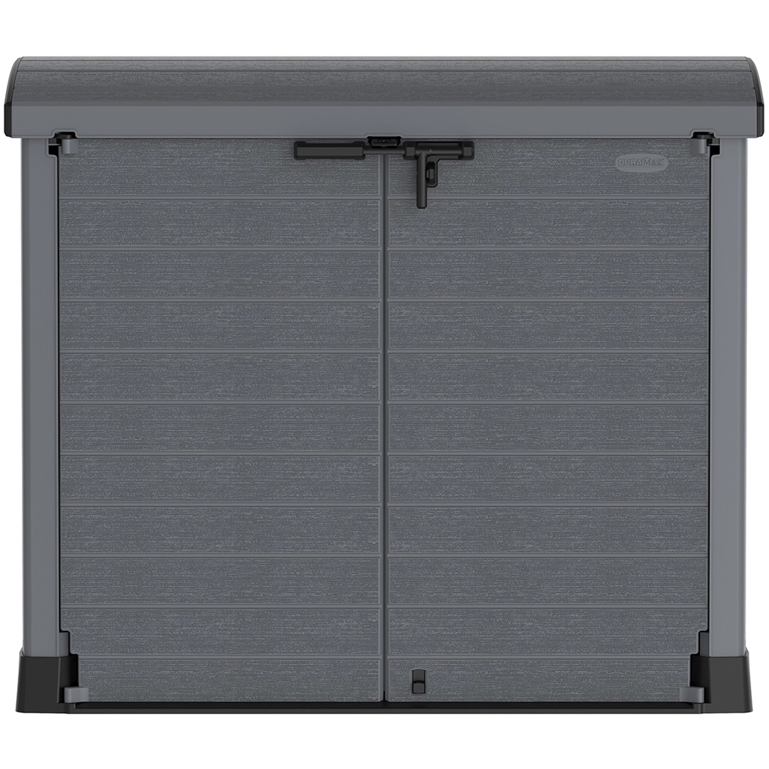 Duramax StoreAway ARC 1200L Universalbox in Anthrazit, ideal zur Gartenaufbewahrung.