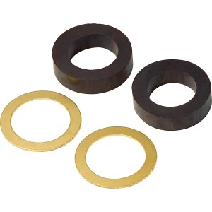 Quetschdichtungs-Set 3/8: Zwei Dichtungen und zwei Unterlegscheiben für flüssigkeitsdichte Verbindungen.
