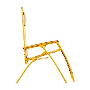Gelber Relaxsessel R CLIP Batyline für Garten & Terrasse, seitliche Ansicht.