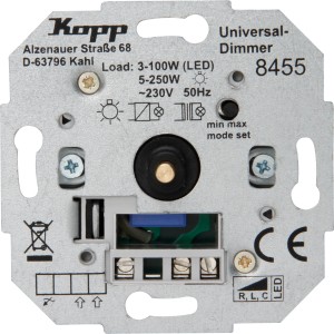 Kopp Universal Druck-Wechsel-Dimmer Sockel mit Nebenstelle