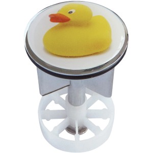 Waschbeckenstöpsel mit Enten-Motiv, 38mm, für Excenter-Ablaufgarnituren.