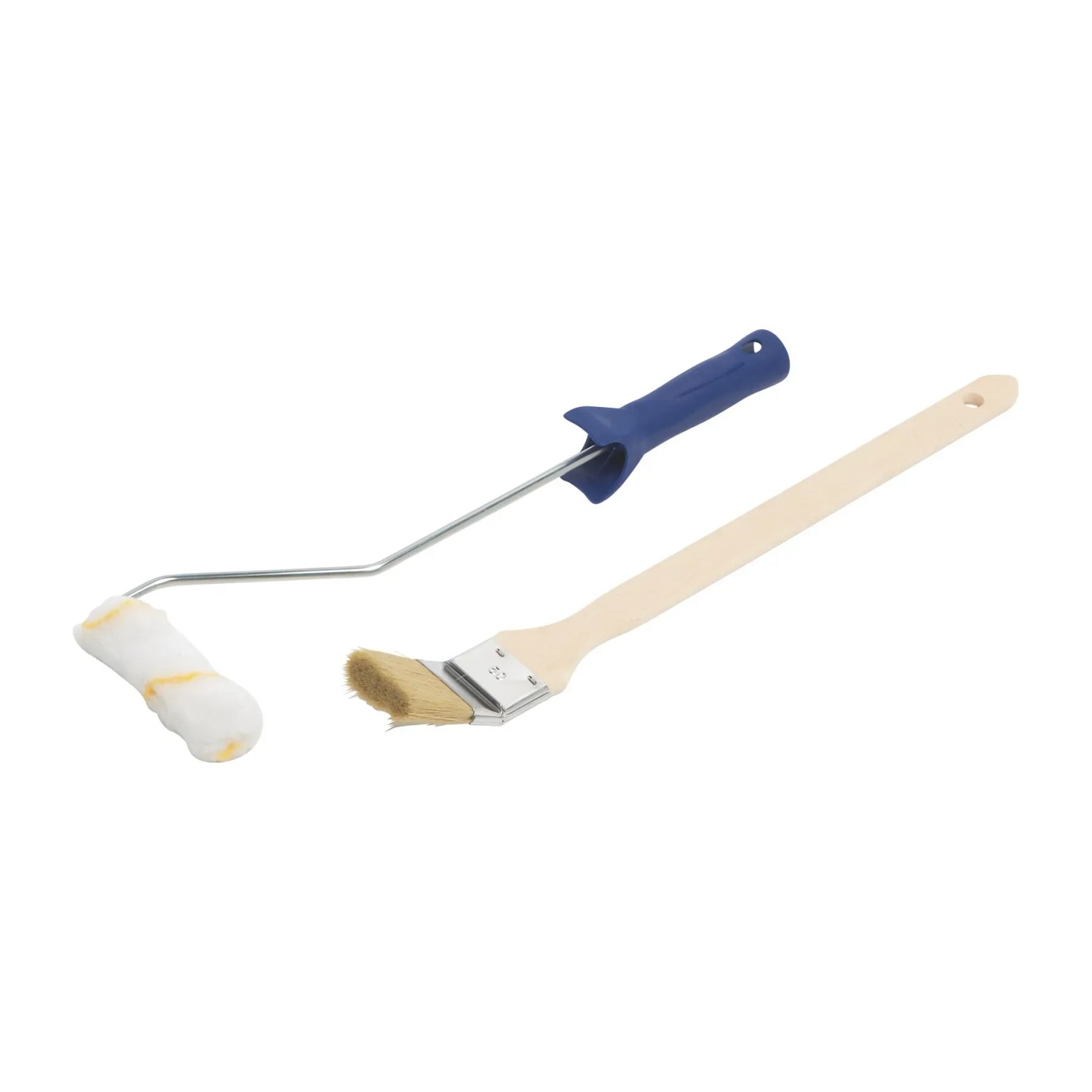 LUX Streich-Set, 2-teilig: Farbroller (10cm) mit Goldfaden und Eckenpinsel (5cm) für Malerarbeiten.