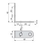 Emuca Satz von 50 Verbindungsbügeln für Möbel 42x42mm 4 Löcher Stahl Verzinkt_3
