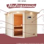 Woodfeeling Sauna Antonia mit Ofen, Massivholz, Glastür. Kompakte Sauna für Zuhause.