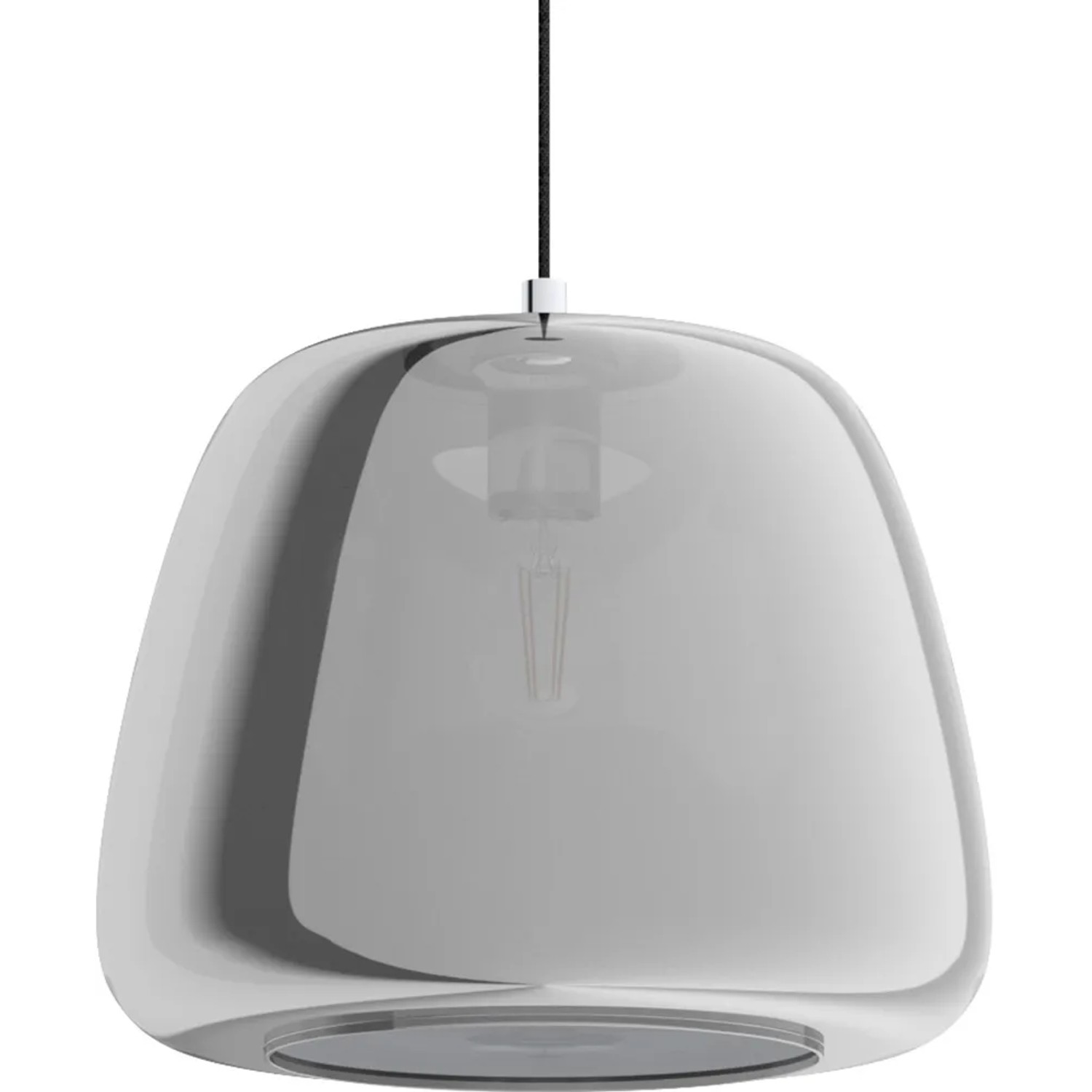 Moderne Eglo Hängeleuchte Albarino mit amberfarbenem Glasschirm für Wohn- und Schlafzimmer.