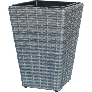 Konischer Pflanztopf Wave, 28x28x40cm, Polyrattan in Flechtoptik, witterungsbeständig.