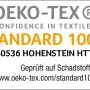Öko-Tex Standard 100 Label für Freya Stuhlkissen, geprüft auf Schadstoffe.