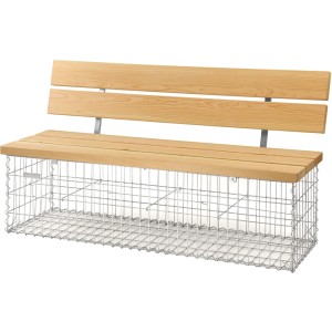 Bellissa Gabionenbank calma m. Lehne Verzinkt 150x40x44/83 cm