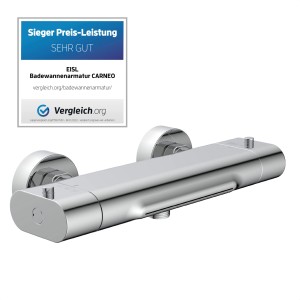 Eisl Carneo Wannenarmatur mit Schwallauslauf, Chrom-Thermostat für Badewanne.