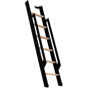 Minka Raumspartreppe Strong, Buche/Schwarz, 6 Stufen, ideal für kleine Räume.