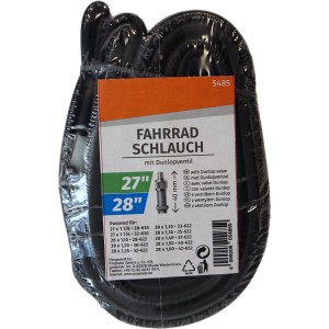 Prophete Fahrradschlauch 2er Set, passend für 27/28 Zoll Reifen mit Dunlopventil.