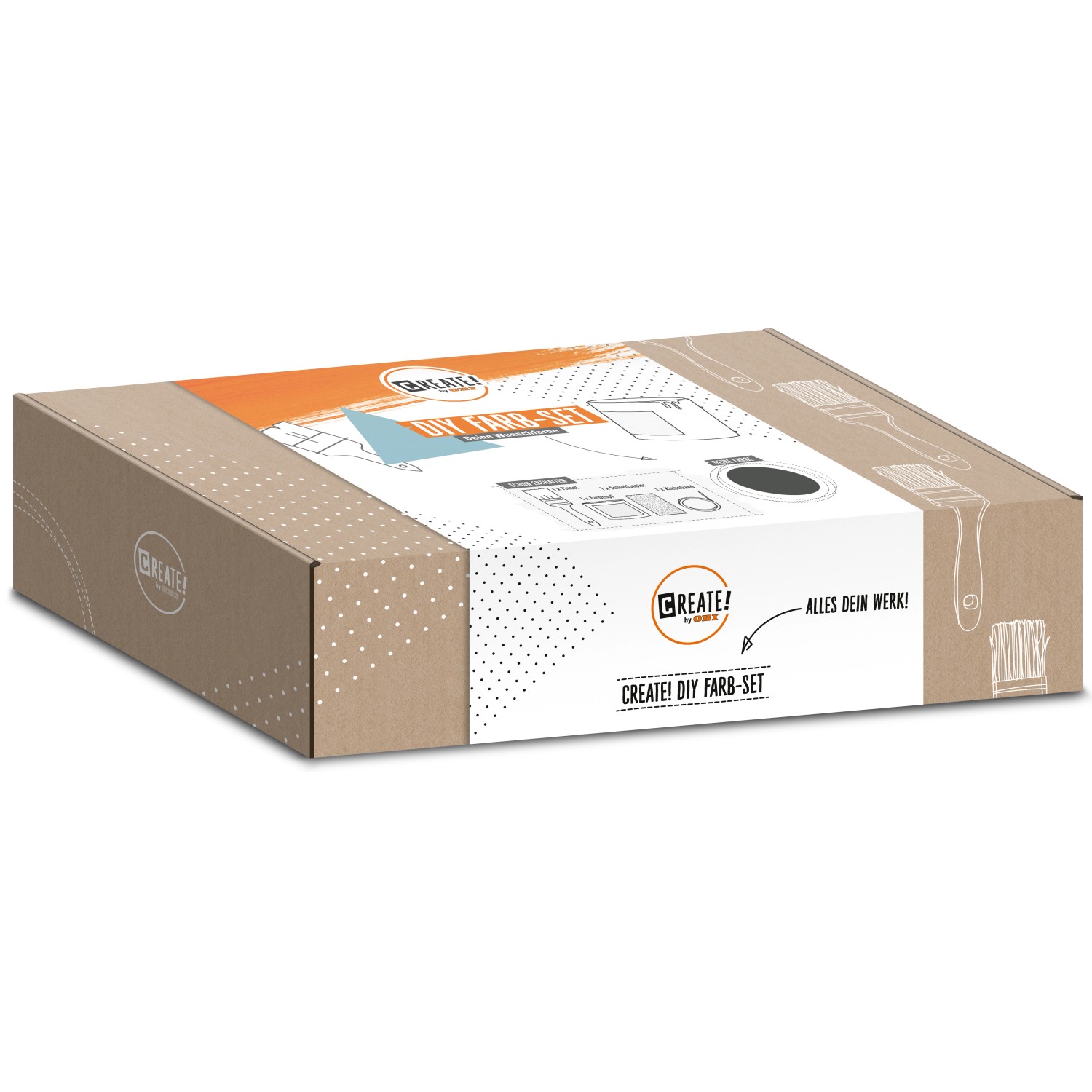 CREATE! by OBI DIY Farb-Set Graphit 125ml im Karton mit Malzubehör.