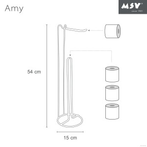 MSV Toilettenpapierhalter Amy, Chrom, Stahl, freistehend, mit Platz für 4 Rollen.