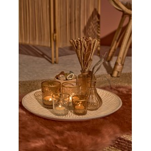 Brauner Teelichthalter Desert Flower aus Glas, 6,35 cm, für gemütliche Lichtstimmung.