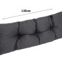 Anthrazitfarbenes Paletten Rückenkissen 120x40cm für Gartenmöbel.