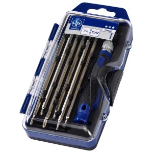 LUX Wechselklingen-Satz, 7-teilig, für Schraubendreher, im Kunststoffkasten.