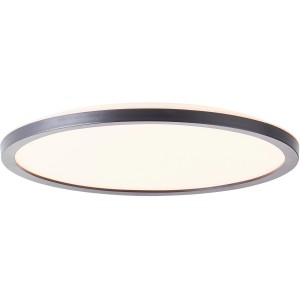 Runde, dimmbare LED Deckenleuchte Sorell in Schwarz/Weiß, Ø 29,4 cm.