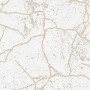 Superfresco Easy Vliestapete KINTSUGI GOLD mit Rissmuster auf weißem Grund.