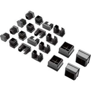 Fußkappen-Set (20-teilig) für OBI Balkonset Hazelton, Kunststoff, anthrazit, verschiedene Größen.