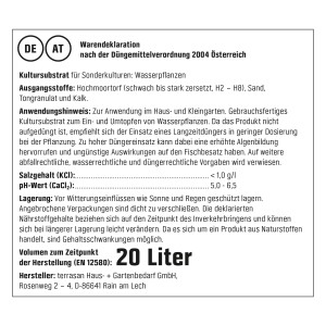 GROW by OBI Teicherde, 20l: Informationen zu Inhaltsstoffen und Anwendungshinweisen.