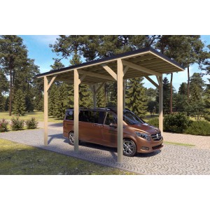 Holzbrüder Camping-Carport Ralf 24m² Imprägniert-Schwarz