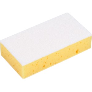 Kachelschwamm, gelb-weißer Reinigungsschwamm für Fliesen und Kacheln.