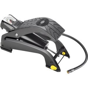 Michelin Fußluftpumpe mit Analog-Anzeige zum Aufpumpen von Reifen und Bällen.