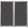 Doppeltor Futura WPC schiefergrau, 213x180cm, mit grauschwarzen Pfosten. Gartentor im modernen Design.