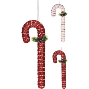 Koopmann Zuckerstangen, rot-weiß, 2-fach sortiert, glitzernd, als Weihnachtsdeko für den Baum.