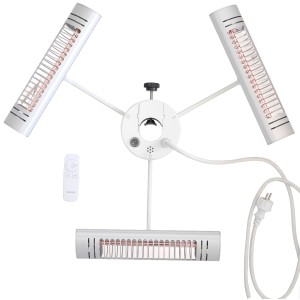 Vasner Schirm-Heizstrahler Umbrella X30, 3er Set, silberfarben, mit Fernbedienung. Heizgerät für Sonnenschirme.