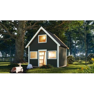 Karibu Spielhaus Kalle Terragrau