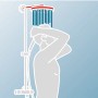 Schulte ExpressPlus Duschsystem Rain III Modern mit Tellerkopfbrause und Handbrause im Einsatz.