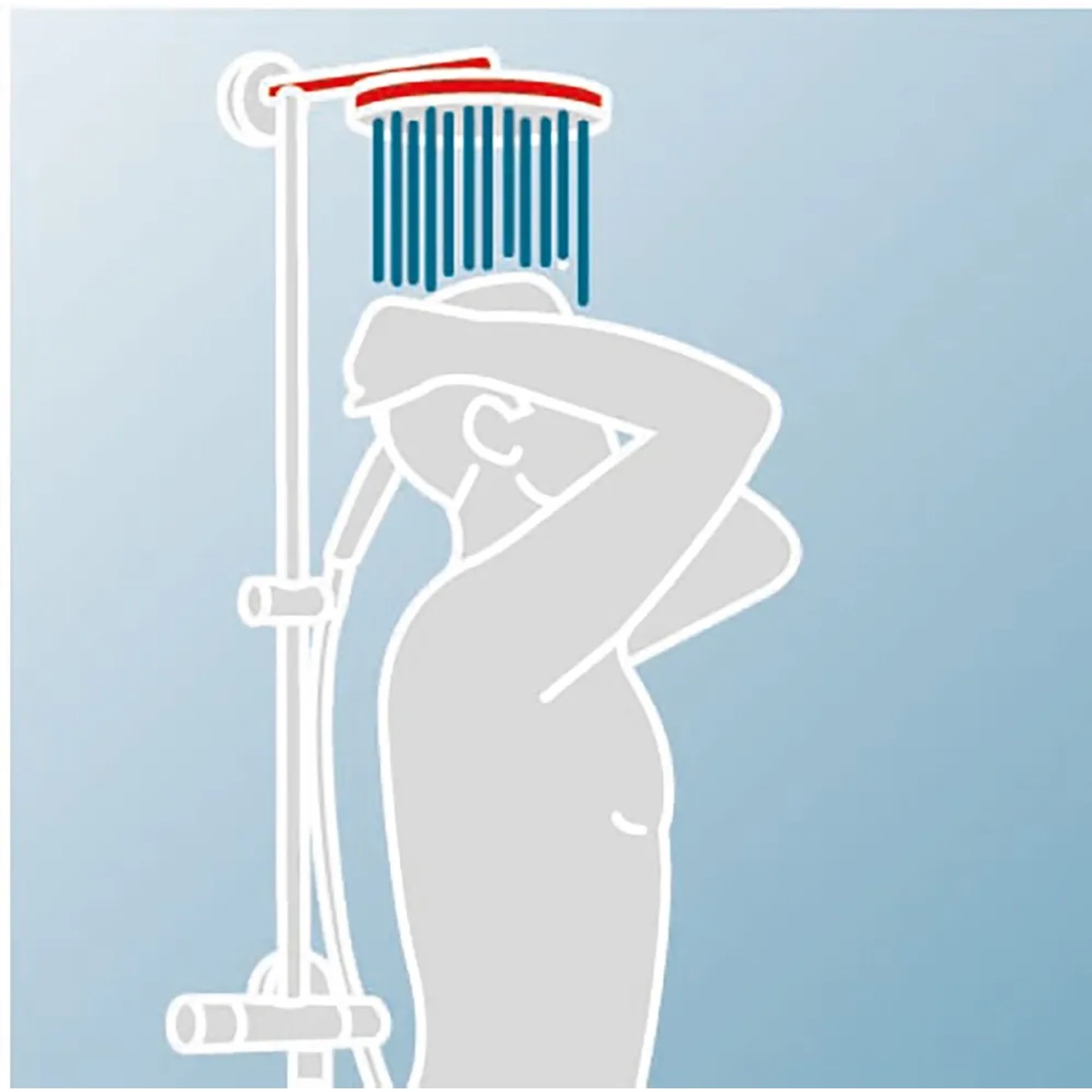 Schulte ExpressPlus Duschsystem Rain III Modern mit Tellerkopfbrause und Handbrause im Einsatz.