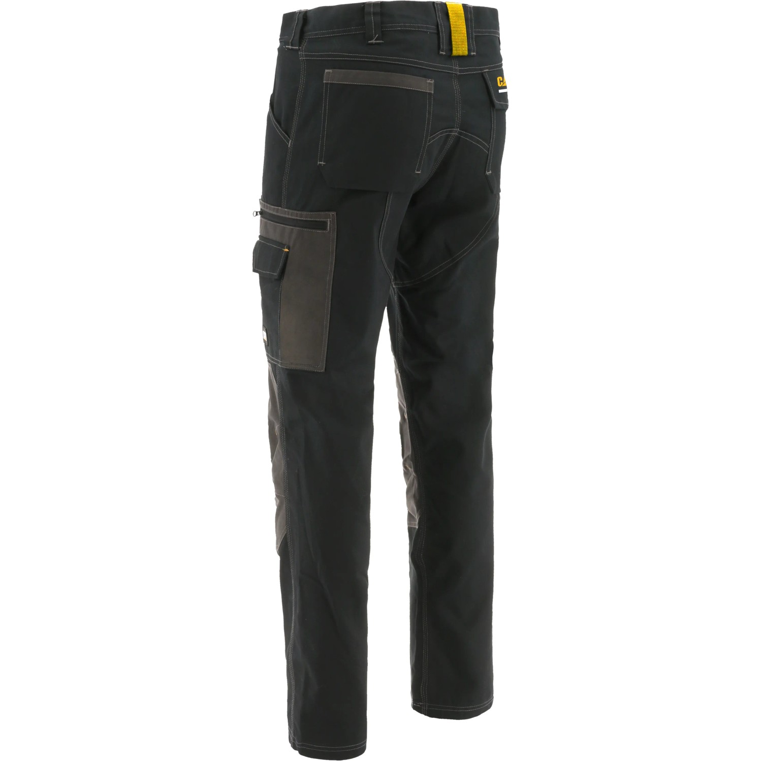 Cat Bundhose Essential, schwarz, Größe 32x30, mit Taschen und Knieverstärkung.