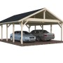 Palmako Carport Robert 555 x 732 cm Tauchgrundiert Transparent FSC®_5