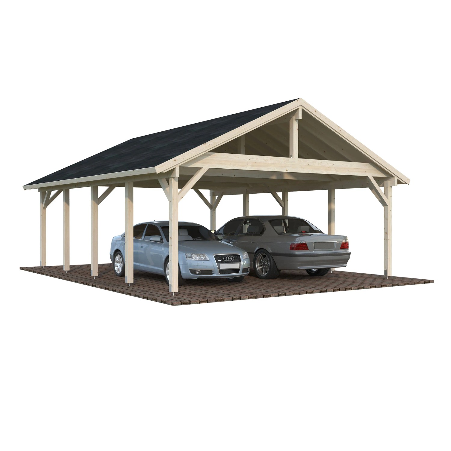 Palmako Carport Robert 555 x 732 cm Tauchgrundiert Transparent FSC®_5