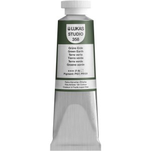 Lukas Studio Ölfarbe Grüne Erde, 37ml Tube. Künstler-Ölfarbe in Premium-Qualität.