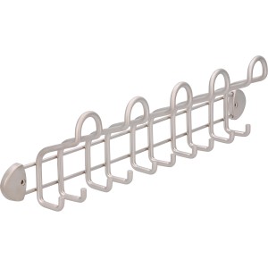 Siro Hakenleiste aus Metall, Nickel matt, 562 mm lang, mit 10 Haken.